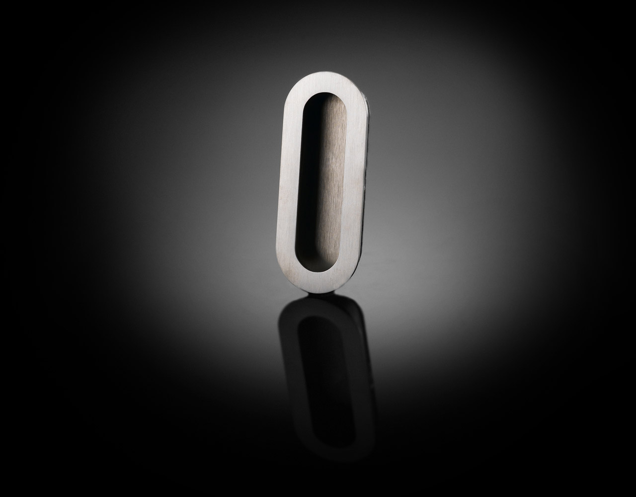 Luxury flush pull handle designed Andrew Berman in Satin Nickel finish by izé ANFP01