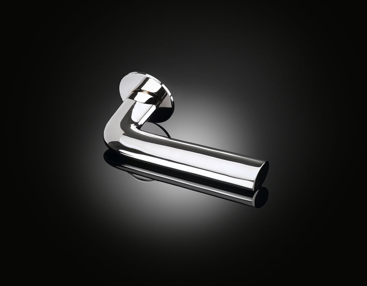 Robin Partington designed lever handle RPL01 in polished chrome